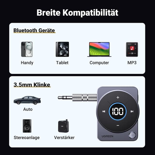 Thumbnail 6 de UGREEN Aux Bluetooth 5.4 Adapter Auto