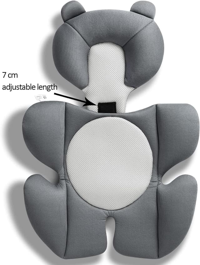 Detalle de GanEn Baby Cozy Sleeping Head and Body Support Cushion in Dark Grey for Stroller, Car Seat and High Chair