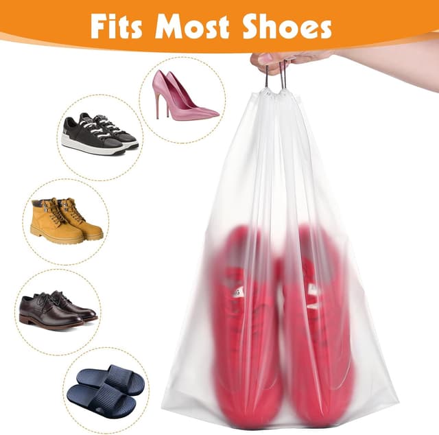 Detalle 2 de Yoosso 40 PCS shoe bags, 40 x 30 cm clear