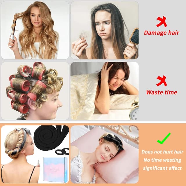 Thumbnail 5 de Neu Lockenwickler Heatless Curls Band für Haare