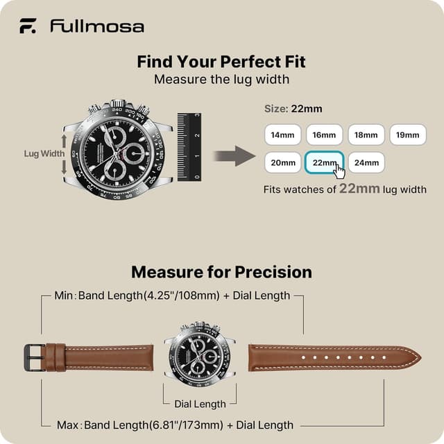 Thumbnail 4 de Fullmosa Cinturino in Pelle 22mm Marrone