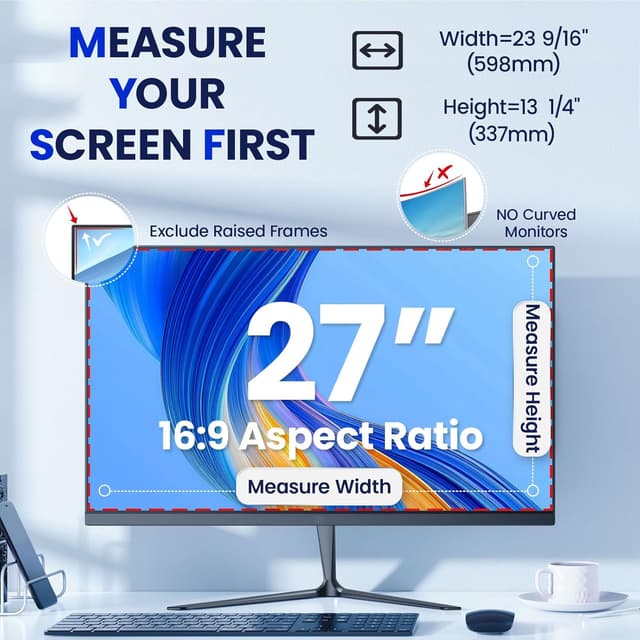 Thumbnail 6 de Magnetic Privacy Screen 27in 16:9 Blue Light Filter