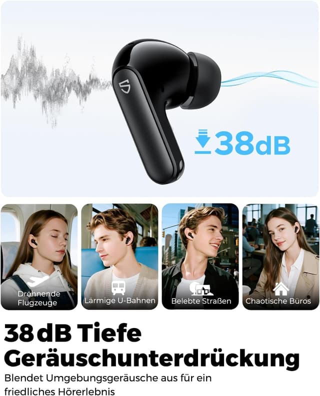 Detalle de SoundPEATS Q3 Pro In Ear Kopfhörer 42H Spielzeit