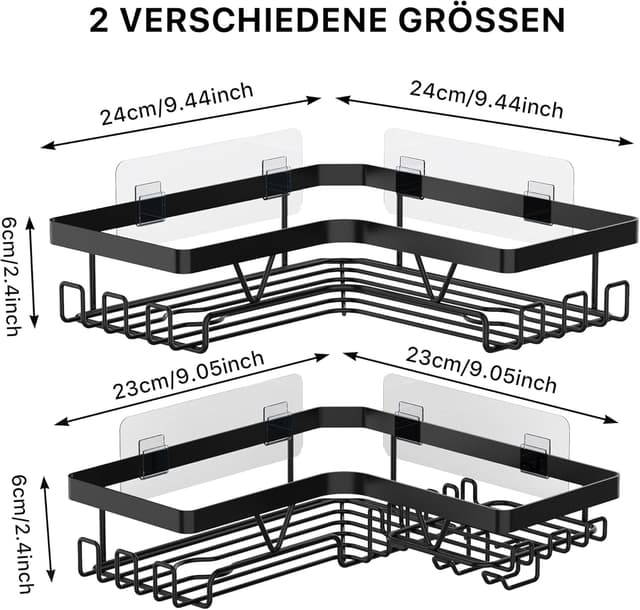 Detalle 2 de Kegii Duschregal ohne Bohren Ecke, 20 kg