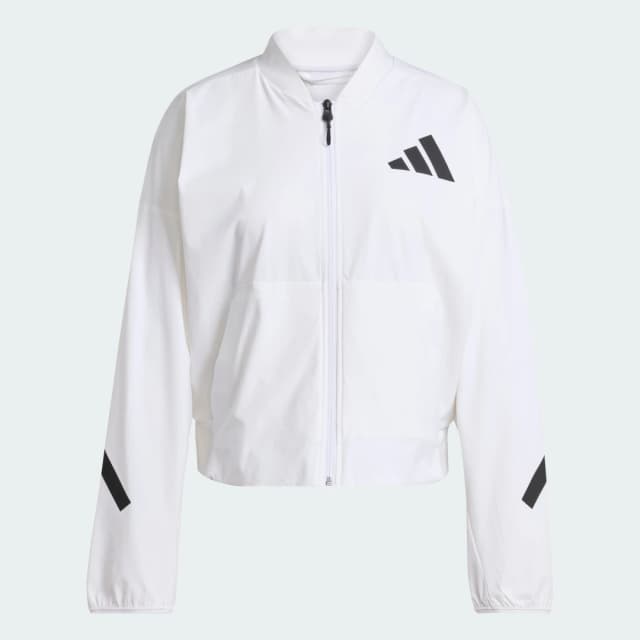 Detalle 2 de Chaqueta bomber de tejido técnico adidas Z.N.E. blanca