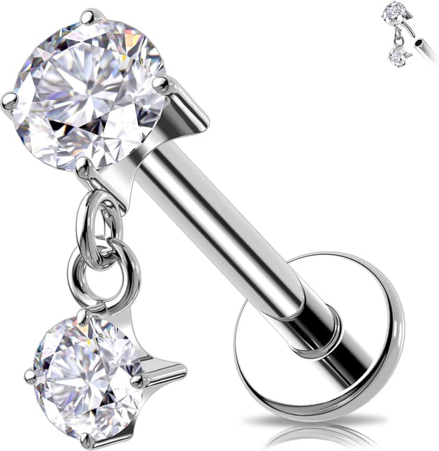 Thumbnail 6 de Melighting Orecchino elica titanio 16G zirconia