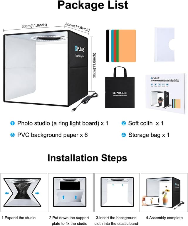 Thumbnail 6 de PULUZ 30cm Fotobox für Produktfotografie