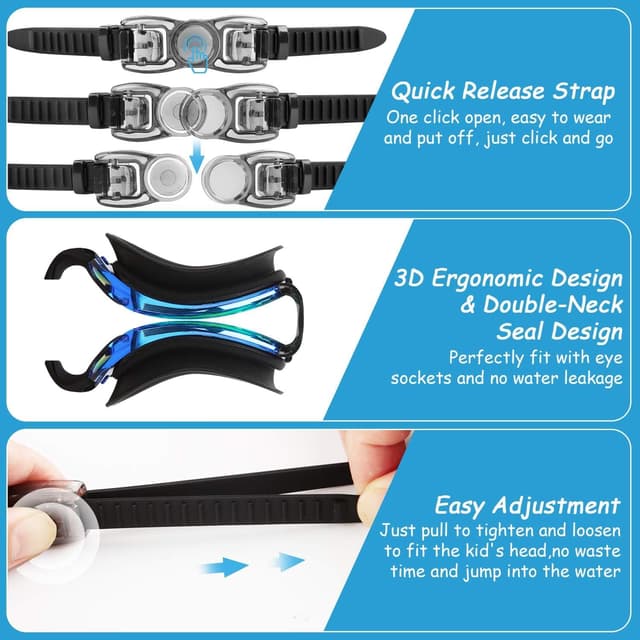 Thumbnail 4 de COOLOO Kids Swimming Goggles 2-Pack