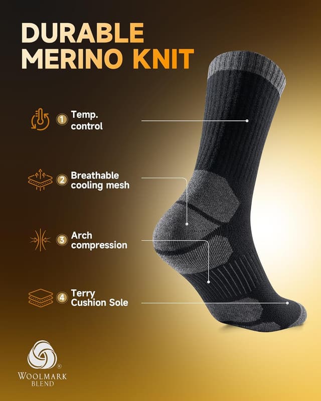 Thumbnail 3 de PULIOU Merino Wool Socks 3-Pack