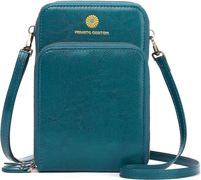 Detalle de SENDEFN women’s genuine leather phone bag crossbody – small multi-compartment purse