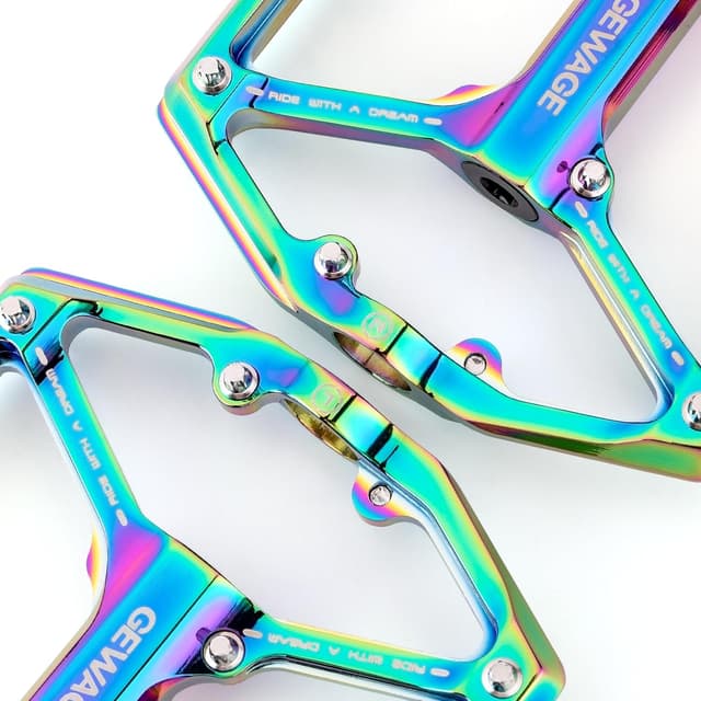 Detalle 2 de GEWAGE Rennrad- / MTB-Flachpedale mit 3 Lagern, 9/16 Zoll und abnehmbaren Anti-Rutsch-Nägeln