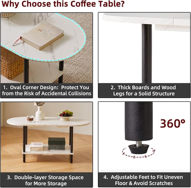 Thumbnail 4 de Aibiju Coffee Table 35x16x17in