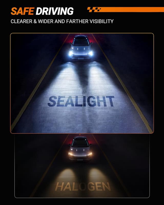 Detalle 2 de SEALIGHT ampoules LED H7 32000 lm 6500 K, kit conversion halogène Plug and Play (2 pièces)