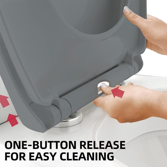 Detalle de Ram® Abattant WC à libération rapide en ABS gris (fermeture douce)