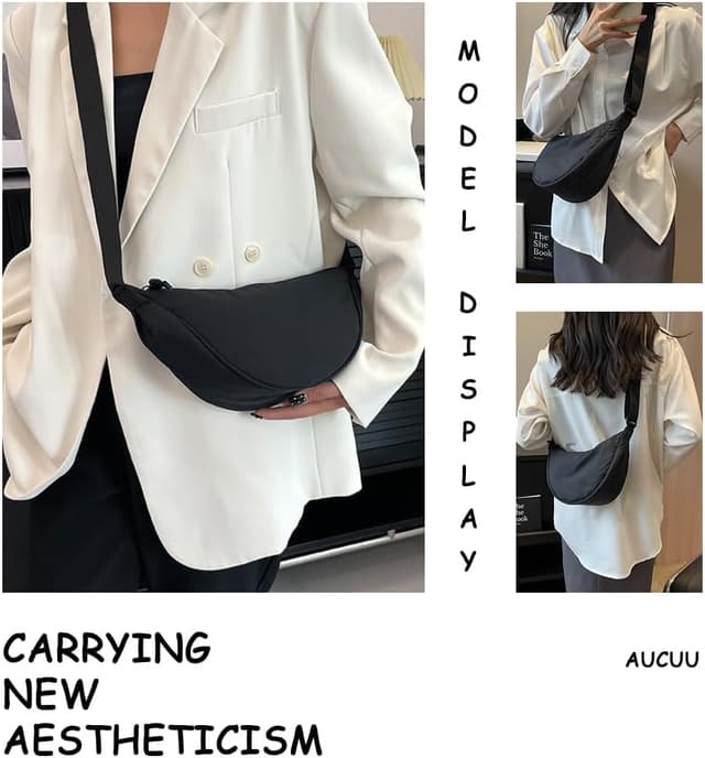 Thumbnail 5 de Aucuu Bolso Bandolera Mujer Media Luna Impermeable