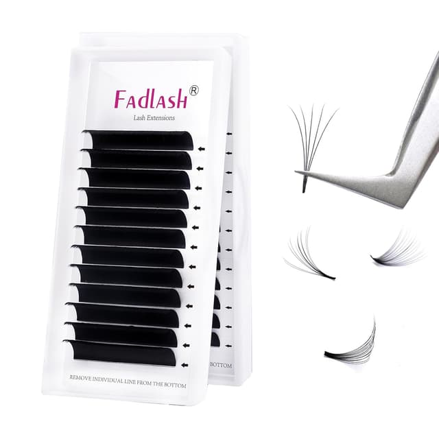 Detalle de FADLASH Selbstfächernde Easy Fan Lashes Volumen 12 Reihen (0,05 mm, 14 mm) für Wimpernverlängerung