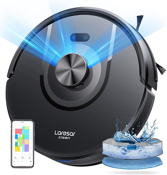 Detalle de Laresar Clean Mars01 robot vacuum and mop with Lidar, 7000Pa suction and app/voice control