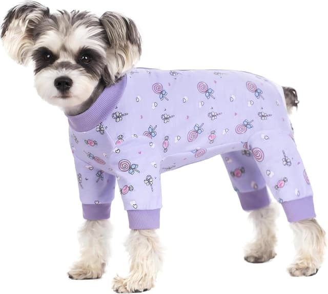 Detalle de Blue Dream Island Dog Surgery Recovery Suit (Male/Female) – Pink Strawberry Onesie for Small/Medium Dogs