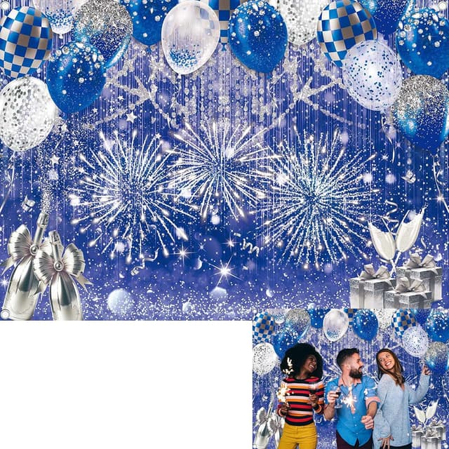 Thumbnail 6 de Black Pink Glitter Backdrop 7x5 ft 🎉