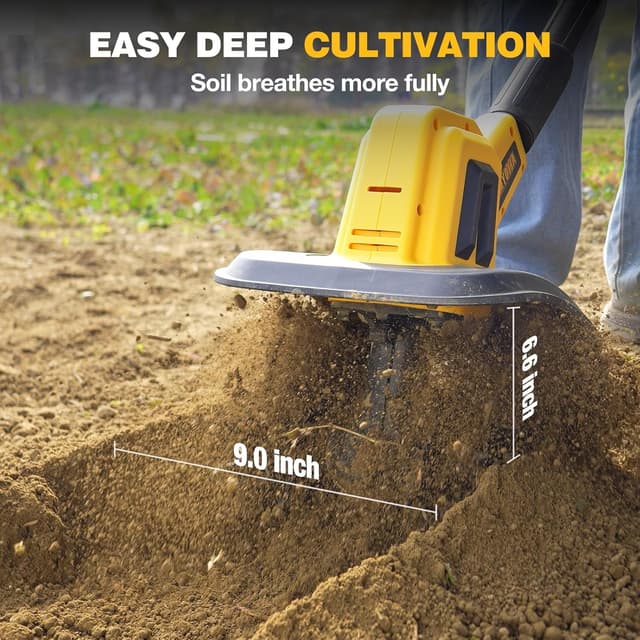 Detalle de Alloyman Cordless Tiller Cultivator 20V