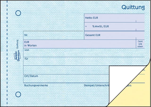Thumbnail 5 de AVERY Zweckform 1735 Quittungsblock A6, 2x40 Blatt 📄