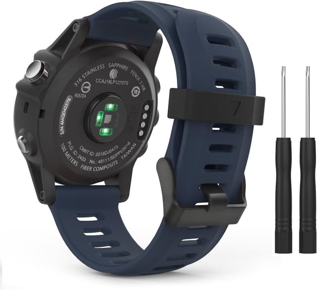 Detalle de MoKo silicone watch strap for Garmin Fenix 3/3 HR, 5X/5X Plus & more