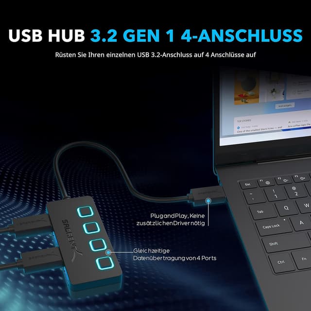 Detalle 2 de SABRENT HB-UM43 USB Hub 5 Gbps