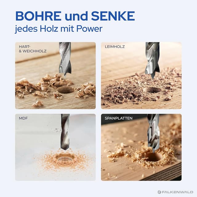 Thumbnail 1 de Falkenwald Holzbohrer Set 1–13 mm, 26‑teilig