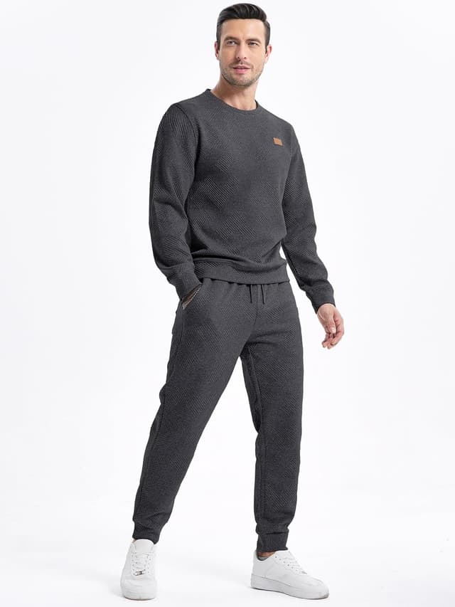 Detalle 2 de JMIERR Men's Knit Jacquard Tracksuit 2-Piece