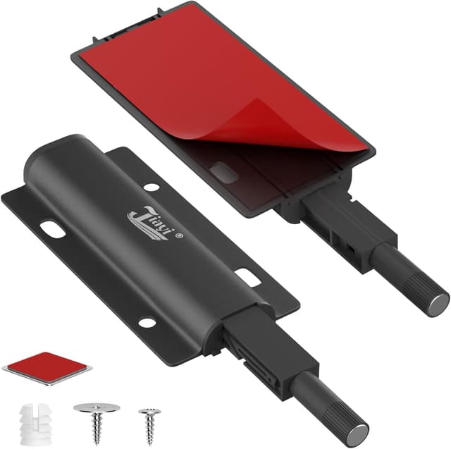 Detalle de Jiayi Apertura a pressione Push to Open con chiusura magnetica, 2 pezzi Push Pull per ante (alluminio, installazione adesiva)