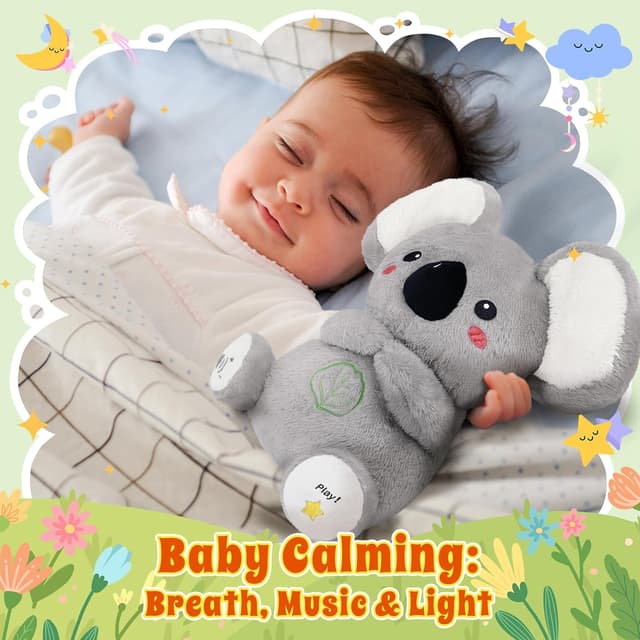 Thumbnail 6 de BRICHOEE Breathing Stuffed Animal Koala with Moving Ears, Soothing Sound & Light
