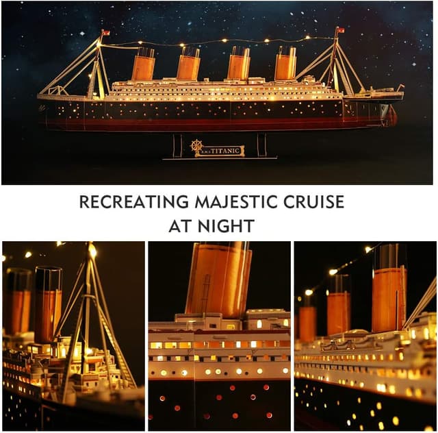 Thumbnail 2 de CubicFun LED 3D Puzzle Titanic Ship Model 88 cm 266 pieces 🚢