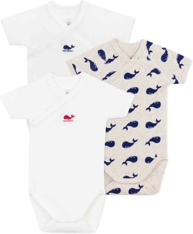 Imagen de Petit Bateau Wickelbody Kurzarm Geburt 3er Pack en OfertitasTOP