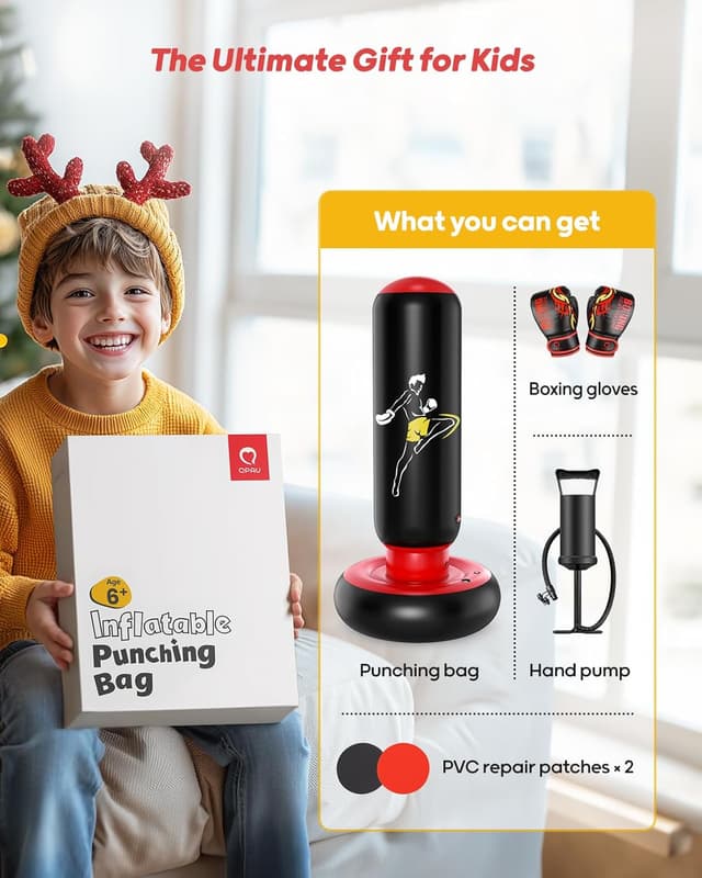 Thumbnail 1 de QPAU Kids 66-inch Inflatable Punch Bag for Training 🥊