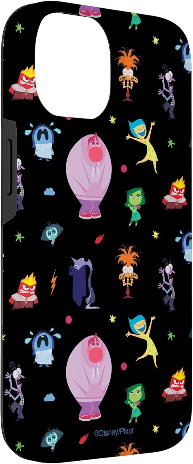 Detalle de Custodia protettiva pieghevole “Inside Out 2 – Emotions Pattern” per iPhone 14 (stile portafoglio) in policarbonato e TPU