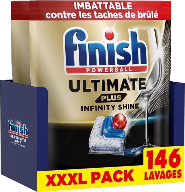 Detalle de Finish Ultimate Plus Infinity Shine Pastilles Lave-vaisselle 146 capsules