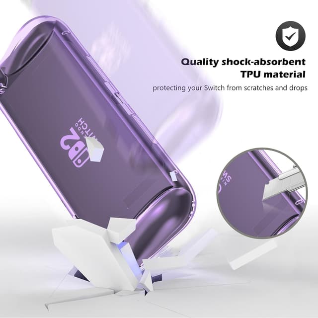 Detalle de ProCase Schutzhülle für Nintendo Switch 2 (2025) – kratzfest, stoßfest mit ergonomischem Griff (lila durchscheinend)