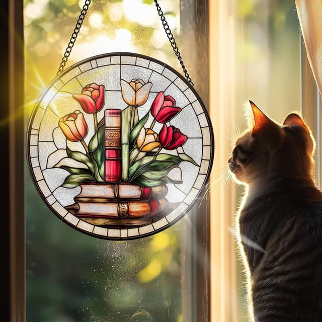 Detalle 2 de Sonnenfänger 20x20 cm im Buntglas-Design