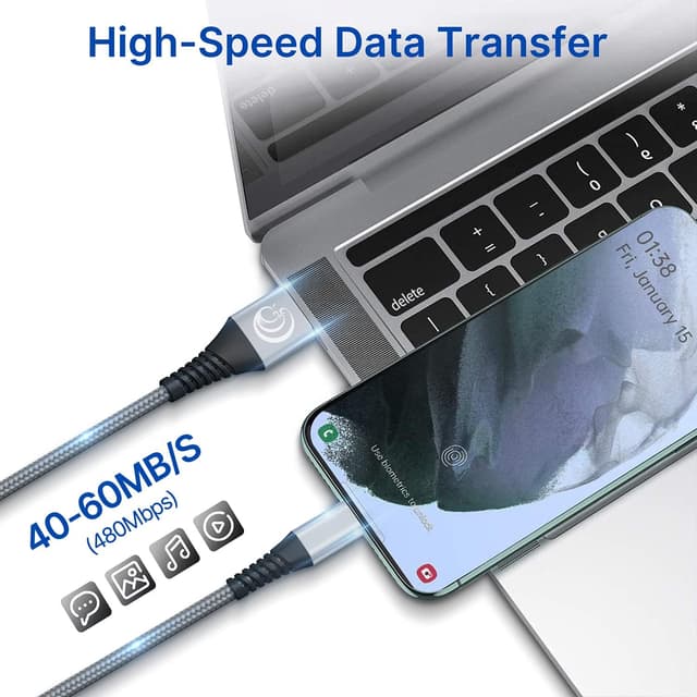 Detalle de USB C Charger Cable 2m 3Pack for mobiles