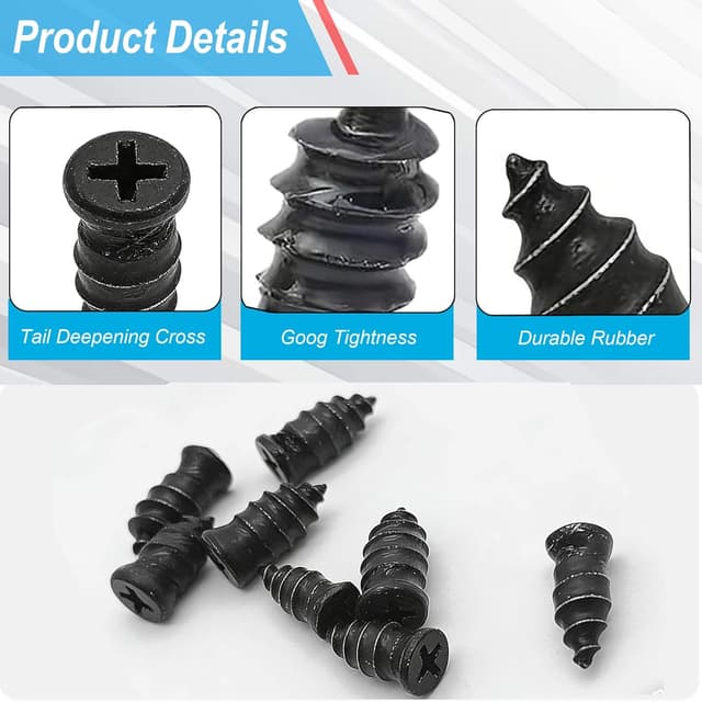 Detalle de LOGOL 60 Pc Tire Repair Rubber Nail Kit with Tire Glue and Repair Screws