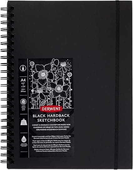 Detalle de Derwent 2300379 Cuaderno de Anillas A4 Negro 📓