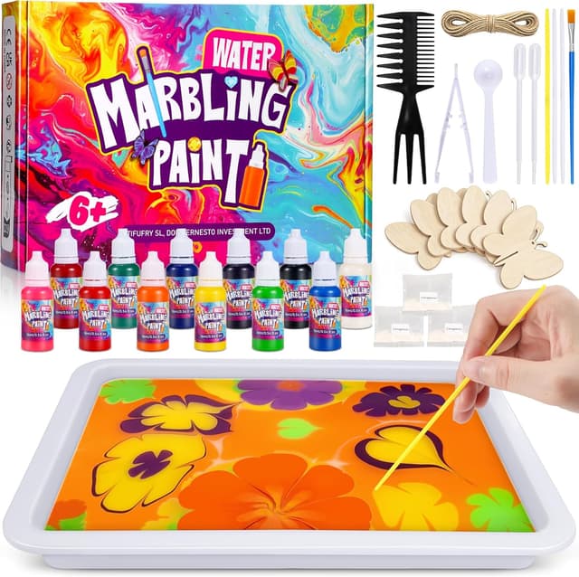 Detalle de Lovchil Water Marbling Paint Kit for Kids 🎨