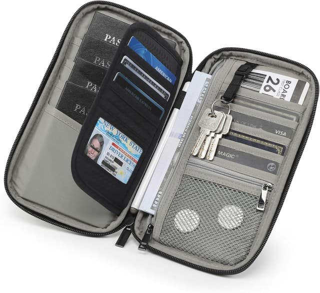 Detalle 2 de VanFn RFID Travel Passport Wallet (Family Passport Holder) – P.Travel Series Black