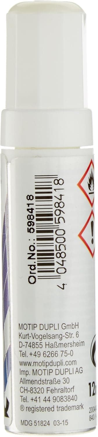 Detalle 2 de Duplicolor 598418 Stylo de couleur Blanc brillant de retouche peinture véhicule (12 ml)