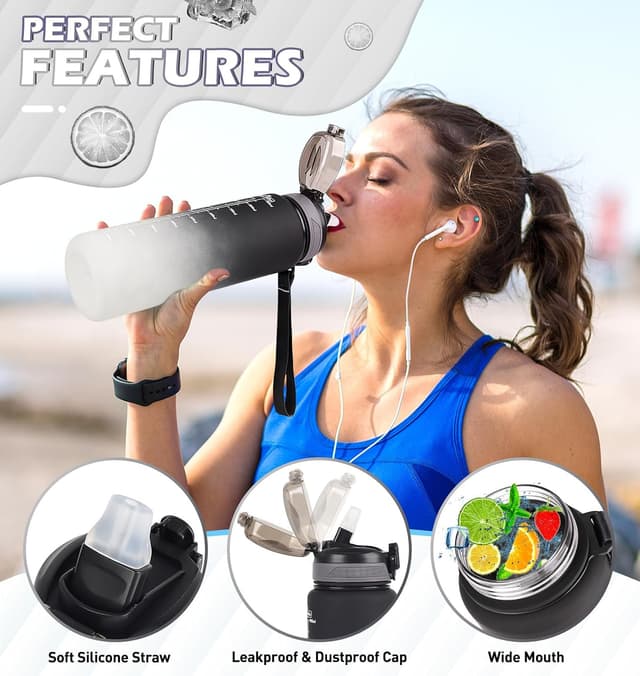 Detalle de CodiCile 1L water bottle with straw 🚰