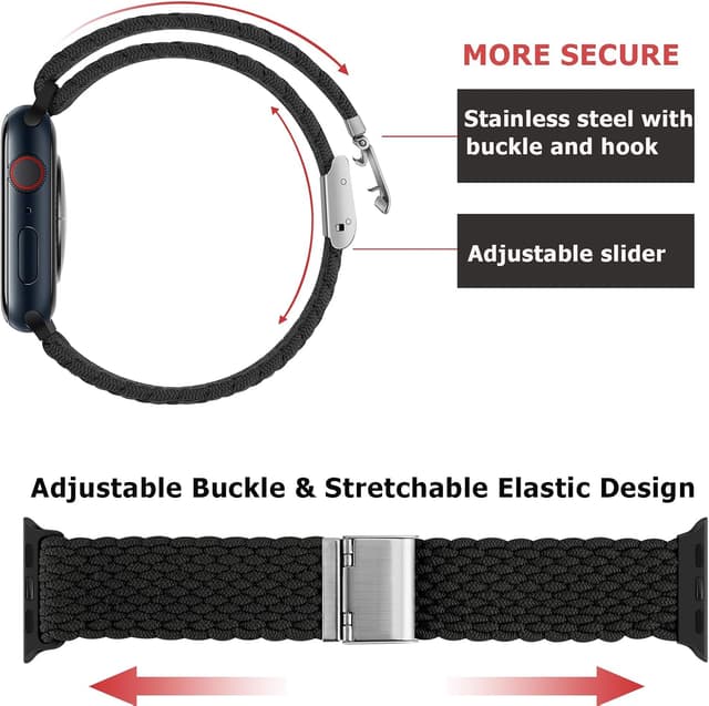 Detalle de Anlinser Braided Solo Loop strap 49mm for Apple Watch