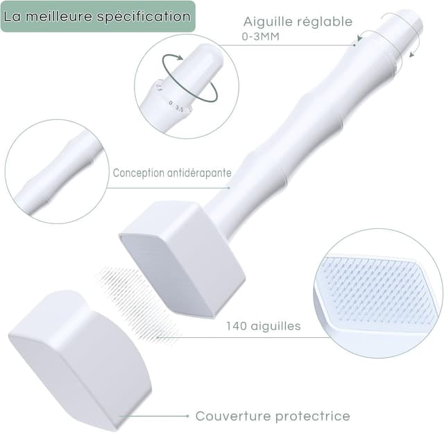 Detalle 2 de Dr.roller Dermastamp 0-3mm, 140 micro-aiguilles ⚙