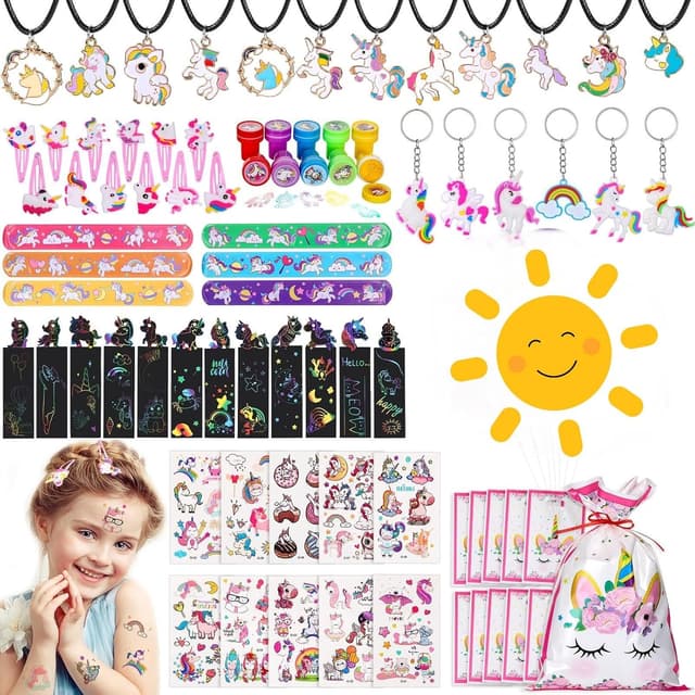 Detalle de Kareeran Einhorn Party Mitgebsel-Set für Kindergeburtstag (für 3–12 Jahre) – Einhorn-Geschenke zum Befüllen