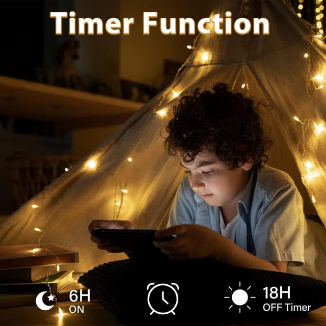 Detalle de Dalugo warm white battery fairy lights 5m