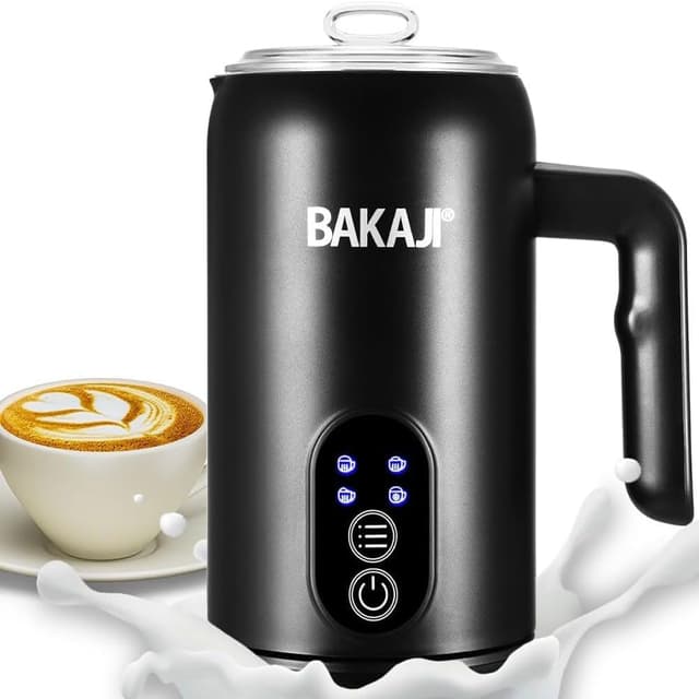 Detalle de BAKAJI montalatte elettrico 4 in 1 da 350 ml: cappuccinatore automatico per cappuccino caldo o freddo